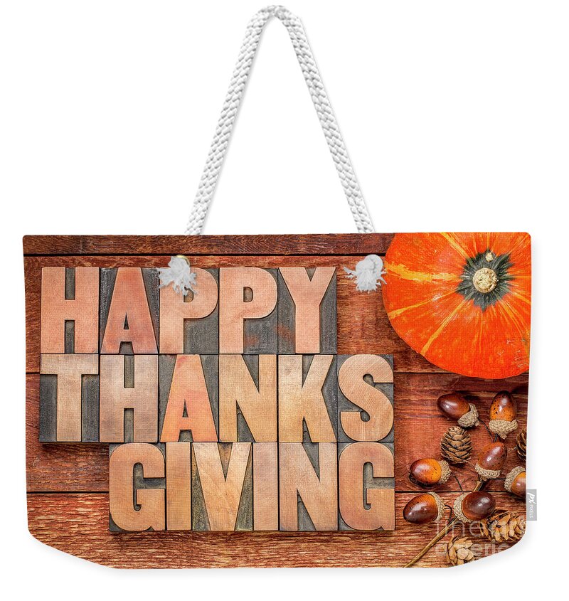 Thanksgiving Weekender Tote Bag featuring the photograph Happy Thanksgiving greeting card #4 by Marek Uliasz
