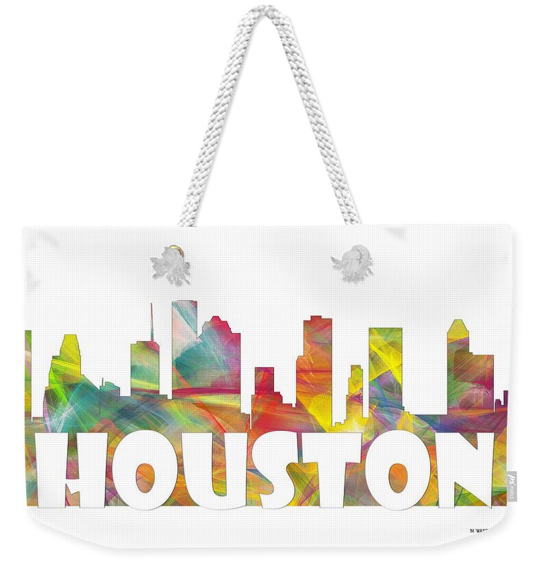 Houston Texas Skyline Weekender Tote Bag featuring the digital art Houston Texas Skyline #4 by Marlene Watson