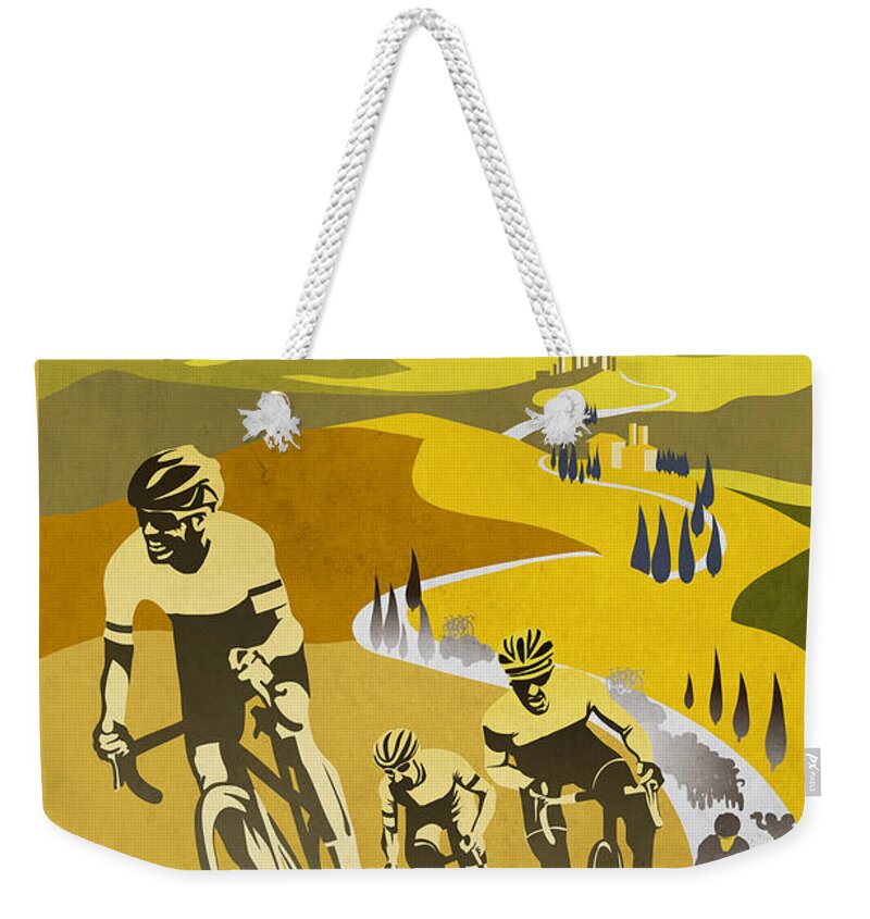 Cycling Art Weekender Tote Bag featuring the digital art Print by Sassan Filsoof
