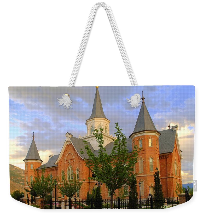 Lds Weekender Tote Bag featuring the photograph Provo City Center LDS Temple #4 by Nathan Abbott