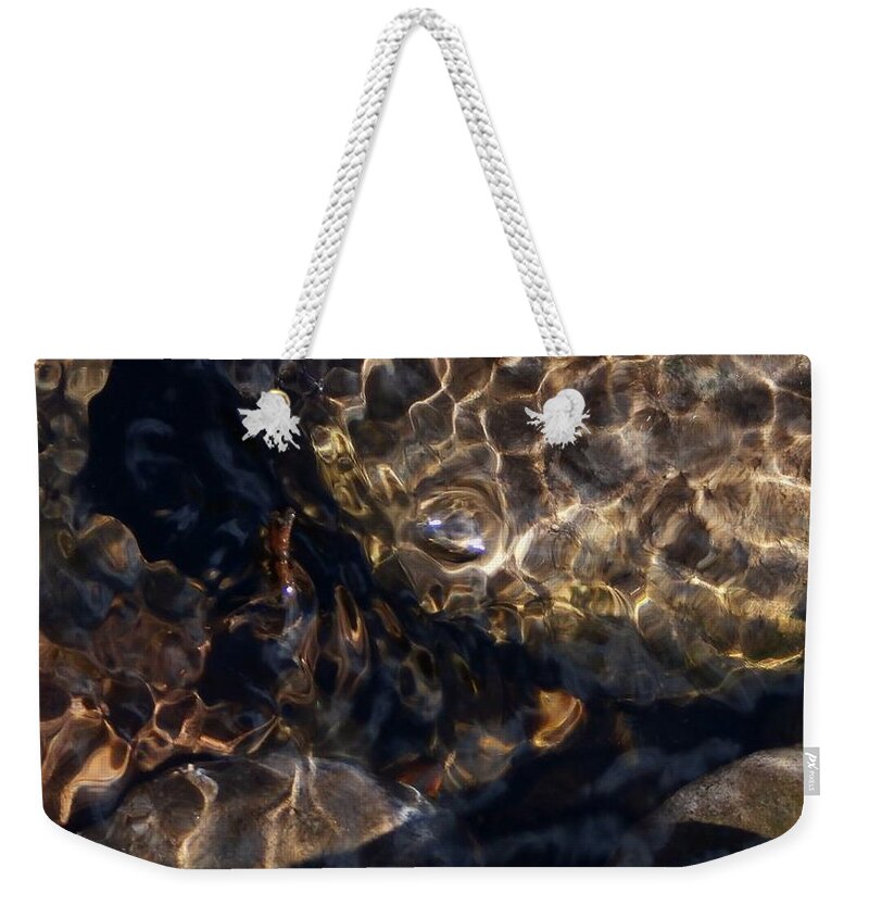 River Weekender Tote Bag featuring the photograph River Stones #4 by Wolfgang Schweizer