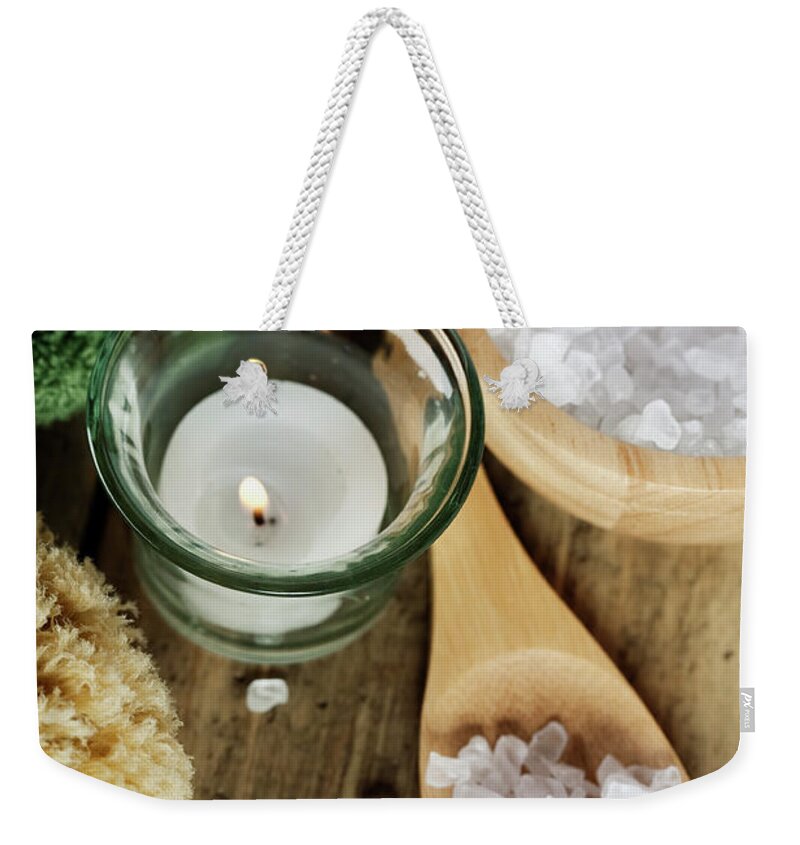 Aroma Weekender Tote Bag featuring the photograph Spa Settings #4 by Natalia Klenova