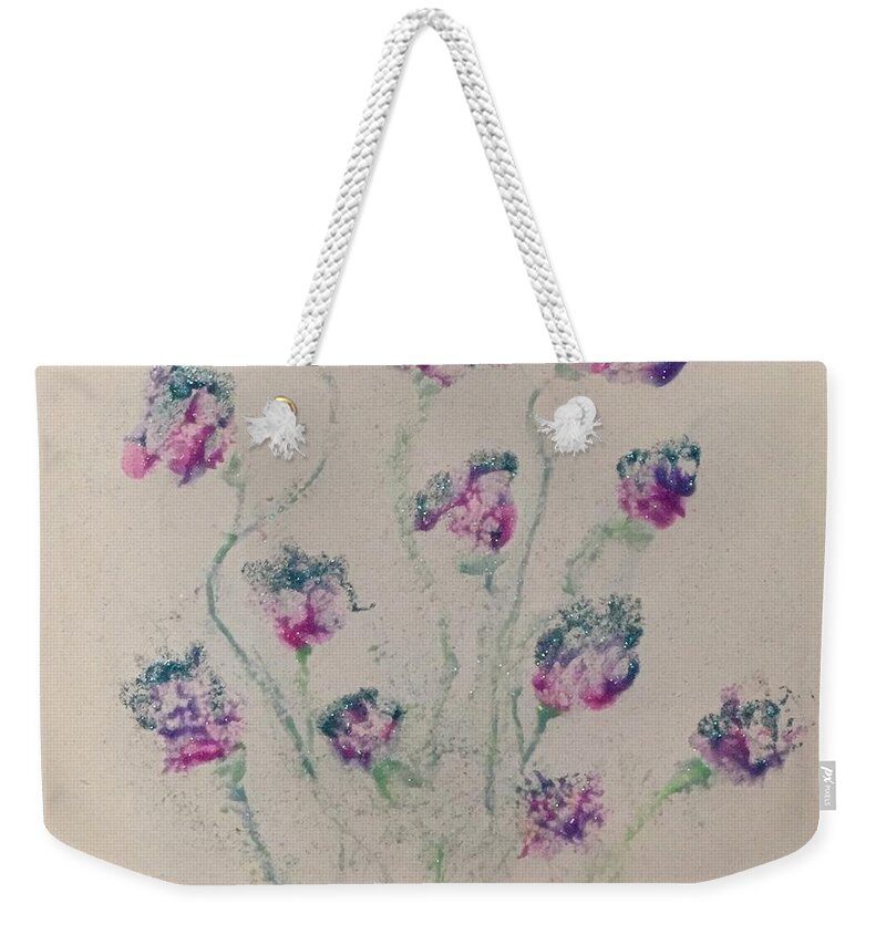  Weekender Tote Bag featuring the painting 40x40 Colours in Bloom by Mariana Hanna