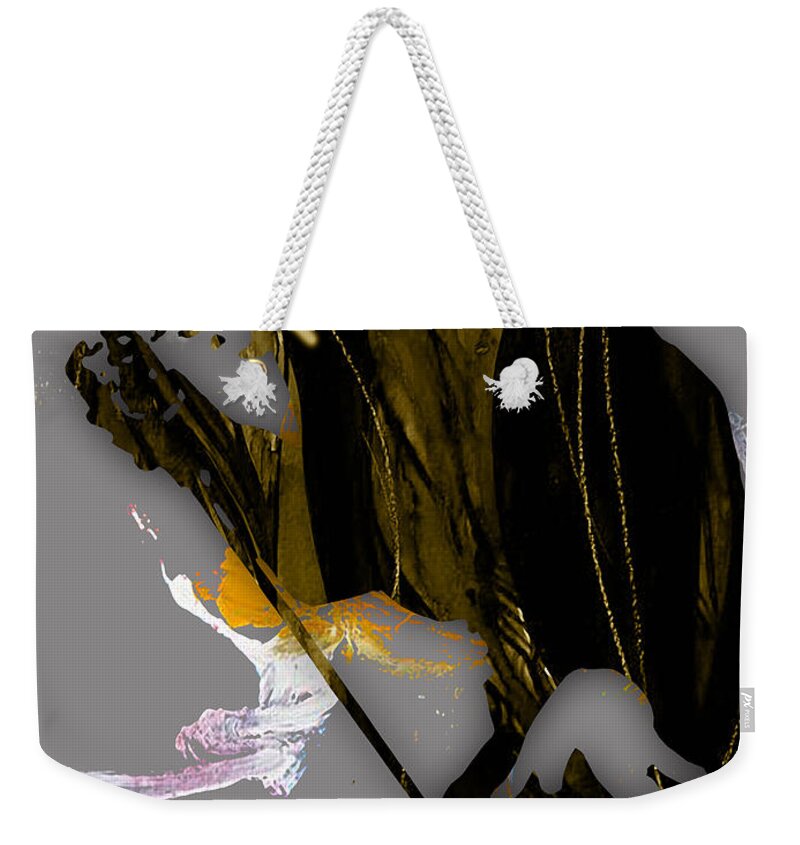 Elvis Weekender Tote Bag featuring the mixed media Elvis Presley Collection #42 by Marvin Blaine