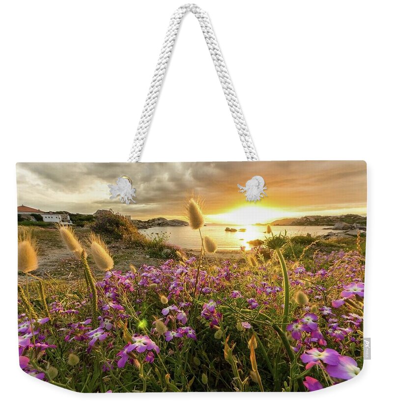 Sunset Weekender Tote Bag featuring the digital art Sunset #44 by Super Lovely