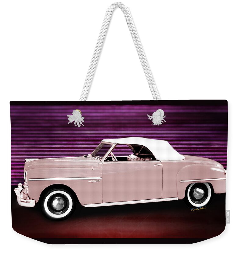 1949 Weekender Tote Bag featuring the photograph 49 Dodge Wayfarer Roadster by Chas Sinklier