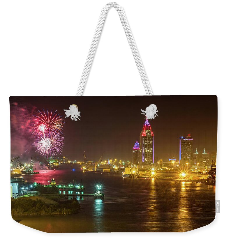 Alabama Weekender Tote Bag featuring the photograph 4th of July in Mobile by Brad Boland