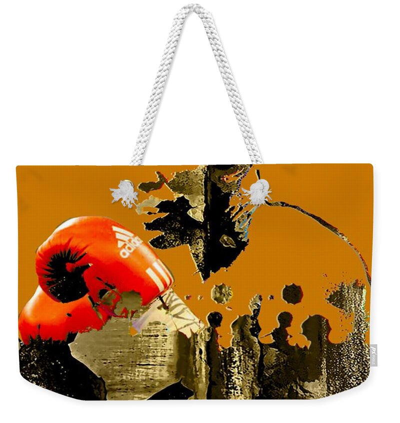 Evander Holyfield Weekender Tote Bag featuring the mixed media Evander Holyfield Collection #5 by Marvin Blaine