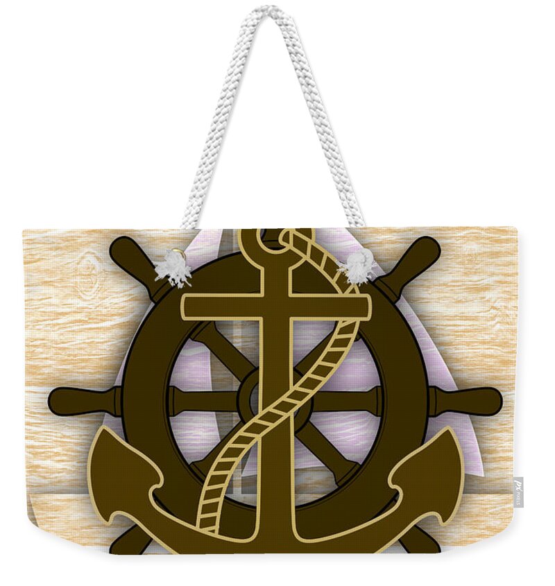 Sailing Weekender Tote Bag featuring the mixed media Nautical Collection #5 by Marvin Blaine