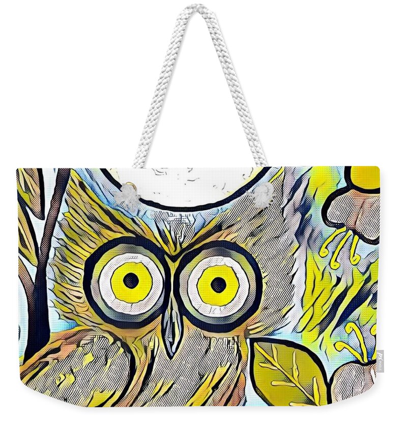  Weekender Tote Bag featuring the digital art Owl Midnight #5 by M Sullivan Image and Design