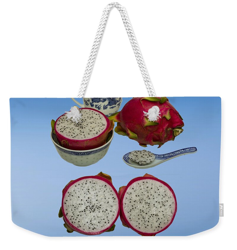 Dragon Fruit Weekender Tote Bag featuring the photograph Pink Dragon Fruit #5 by David French