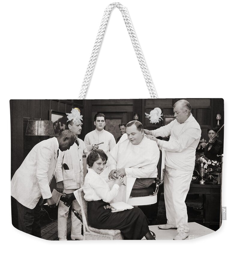 -barbers & Beatuy Salons- Weekender Tote Bag featuring the photograph Silent Still: Barber Shop #5 by Granger