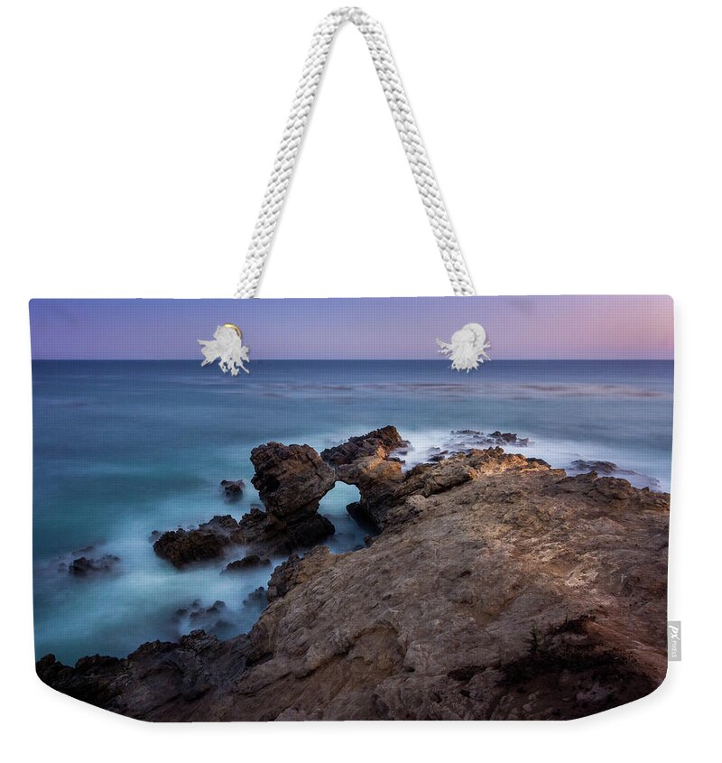 Beach Weekender Tote Bag featuring the photograph Smooth Waves at Sequit Point #5 by Andy Konieczny