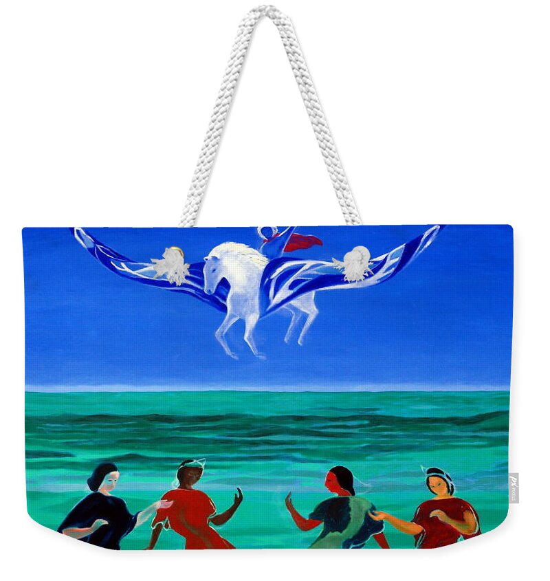 Sea Weekender Tote Bag featuring the painting Sons of the Sun by Enrico Garff