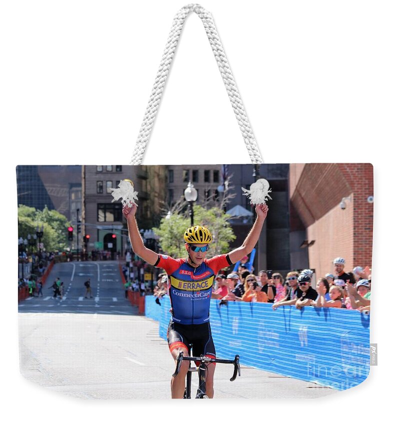 Cycle Racing Weekender Tote Bag featuring the photograph Team ERRACE #5 by Donn Ingemie