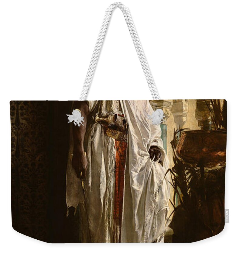 Eduard Charlemont Weekender Tote Bag featuring the painting The Moorish Chief by Eduard Charlemont
