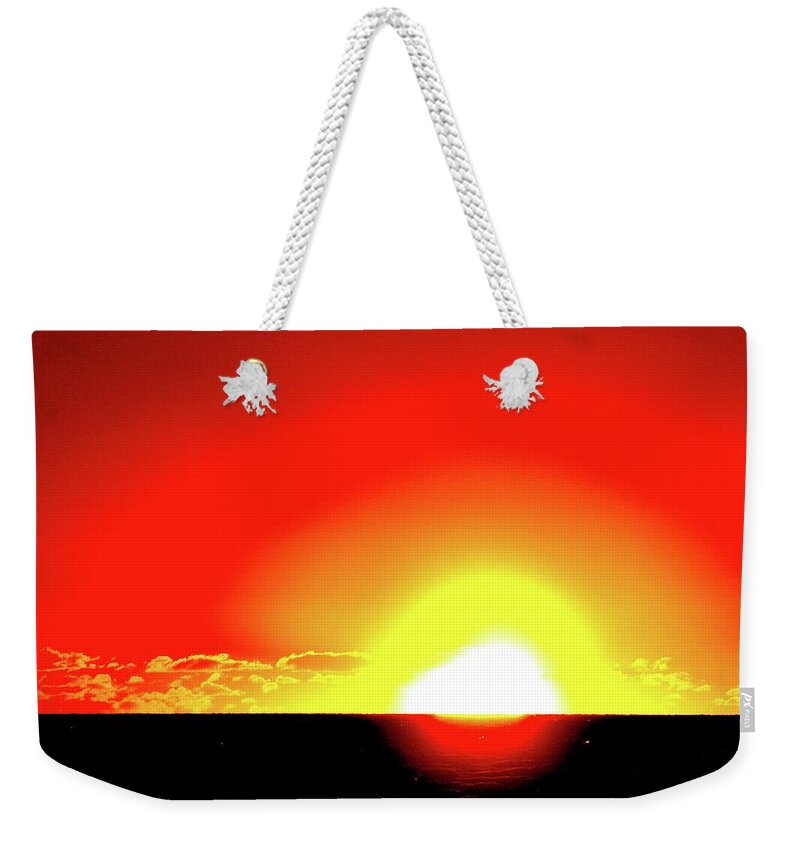 Abstract Weekender Tote Bag featuring the photograph 5.35.58 AM June 12-2016 Two #53558 by Lyle Crump