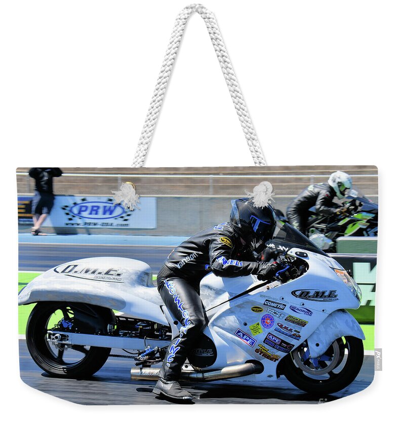 Motorcycle Weekender Tote Bag featuring the photograph Mancup SGMP 2017 by JT #54 by Jack Norton
