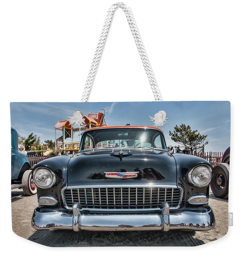 The Race Of Gentlemen Weekender Tote Bag featuring the photograph 55 Chevy at The Race Of Gentlemen by Kristia Adams