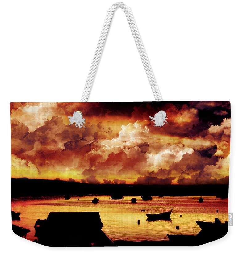 Sunset Weekender Tote Bag featuring the digital art Sunset #57 by Super Lovely