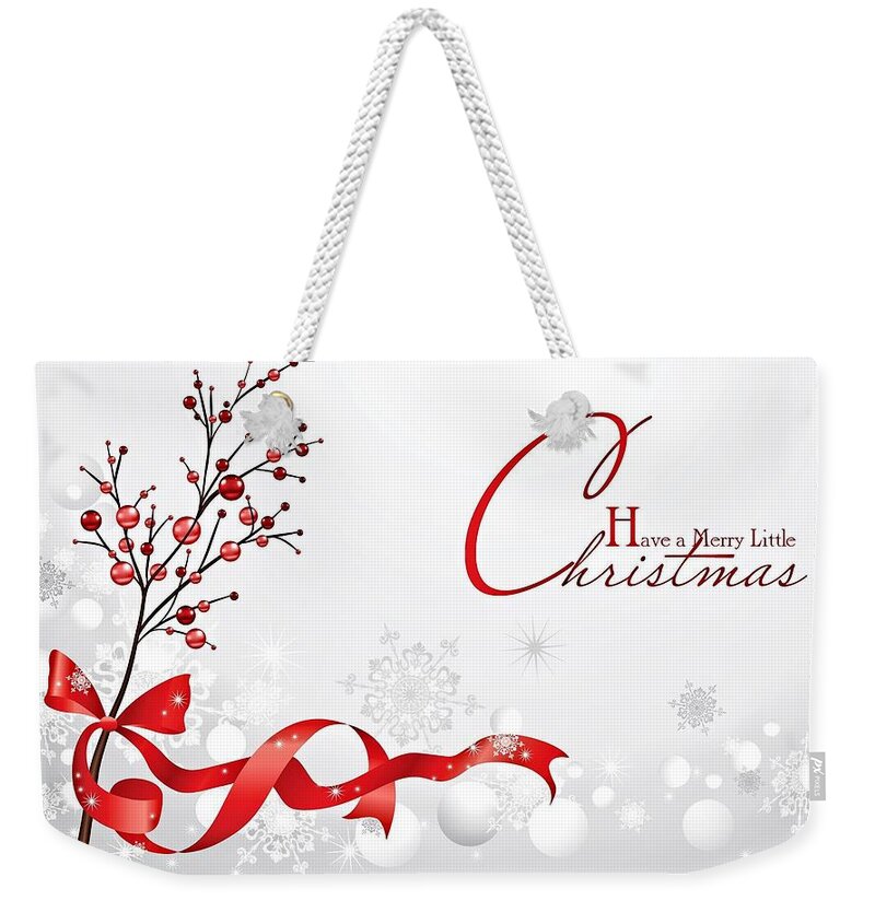 Christmas Weekender Tote Bag featuring the digital art Christmas #58 by Super Lovely