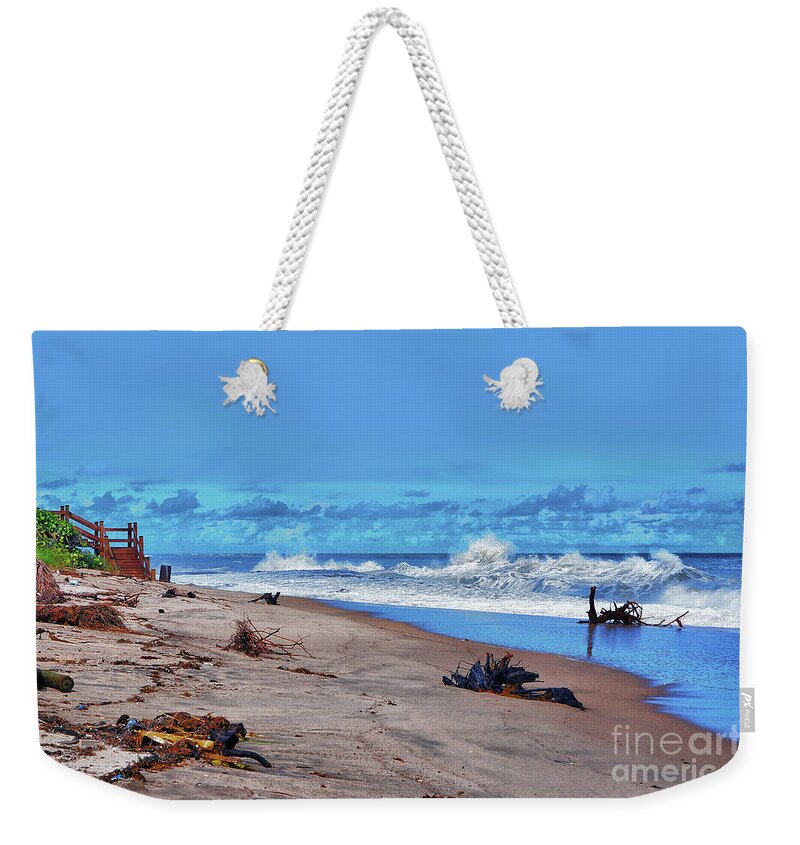 Singer Island Weekender Tote Bag featuring the photograph 58- Sapphire Surf by Joseph Keane