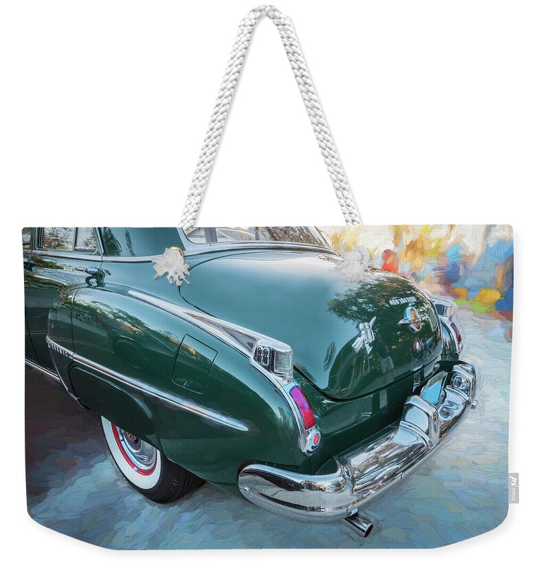 1950 Oldsmobile Weekender Tote Bag featuring the photograph 1950 Oldsmobile 88 Futurmatic Coupe  #6 by Rich Franco