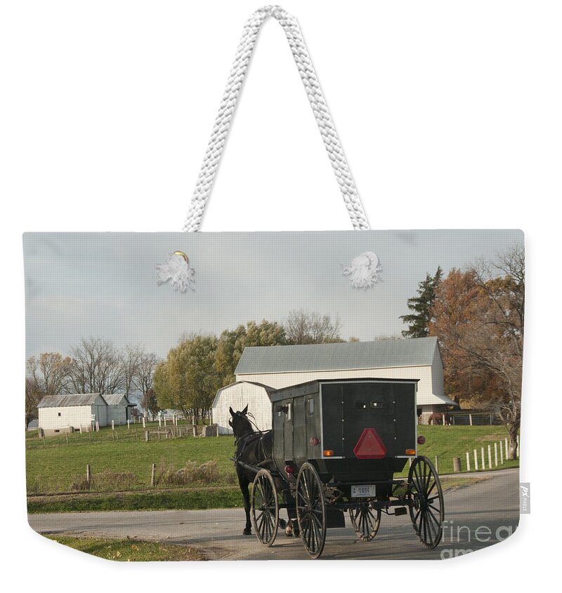 Amish Weekender Tote Bag featuring the photograph Amish Buggy #6 by David Arment