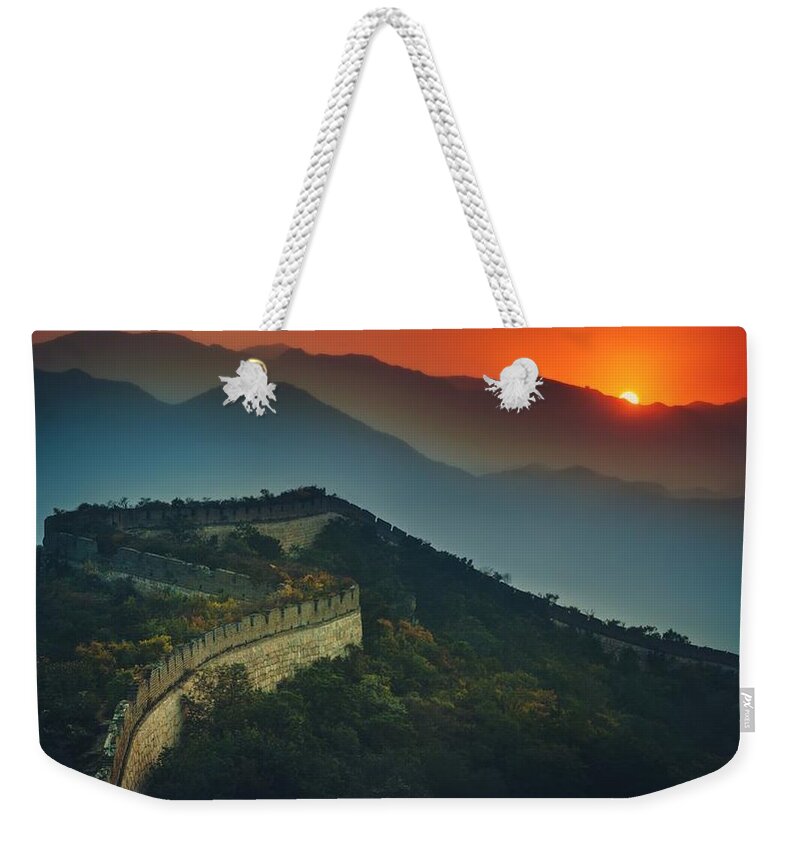 Great Wall Of China Weekender Tote Bag featuring the photograph Great Wall of China #6 by Jackie Russo