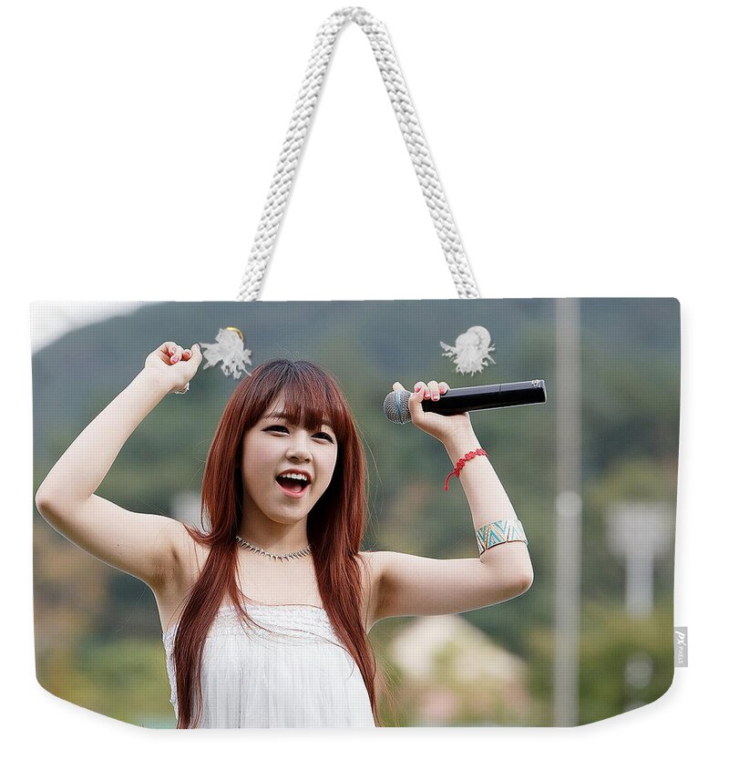 Korean Girl Group Weekender Tote Bag featuring the photograph Korean Girl Group #6 by Jackie Russo
