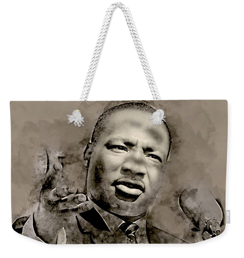 Martin Luther King Jr Weekender Tote Bag featuring the mixed media Martin Luther King #5 by Marvin Blaine