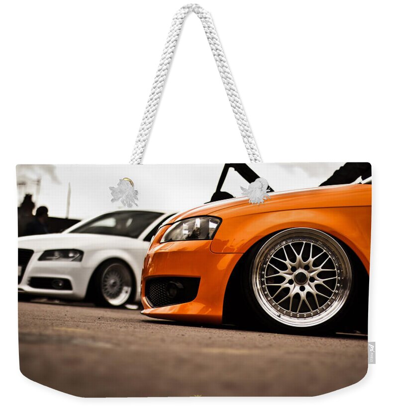 Tuned Weekender Tote Bag featuring the digital art Tuned #6 by Maye Loeser
