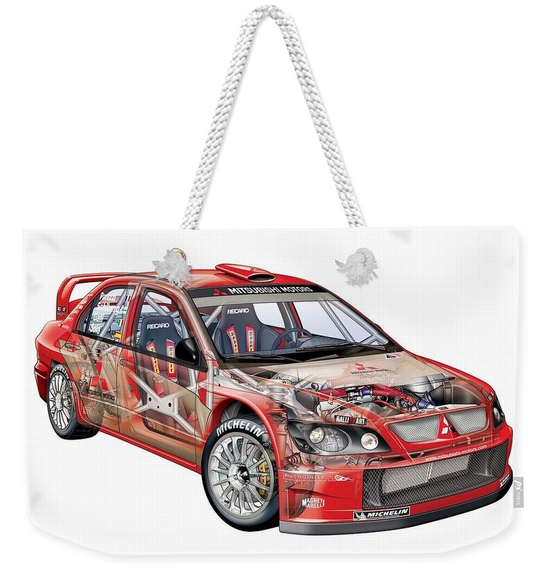 Wrc Racing Weekender Tote Bag featuring the digital art WRC Racing #6 by Super Lovely