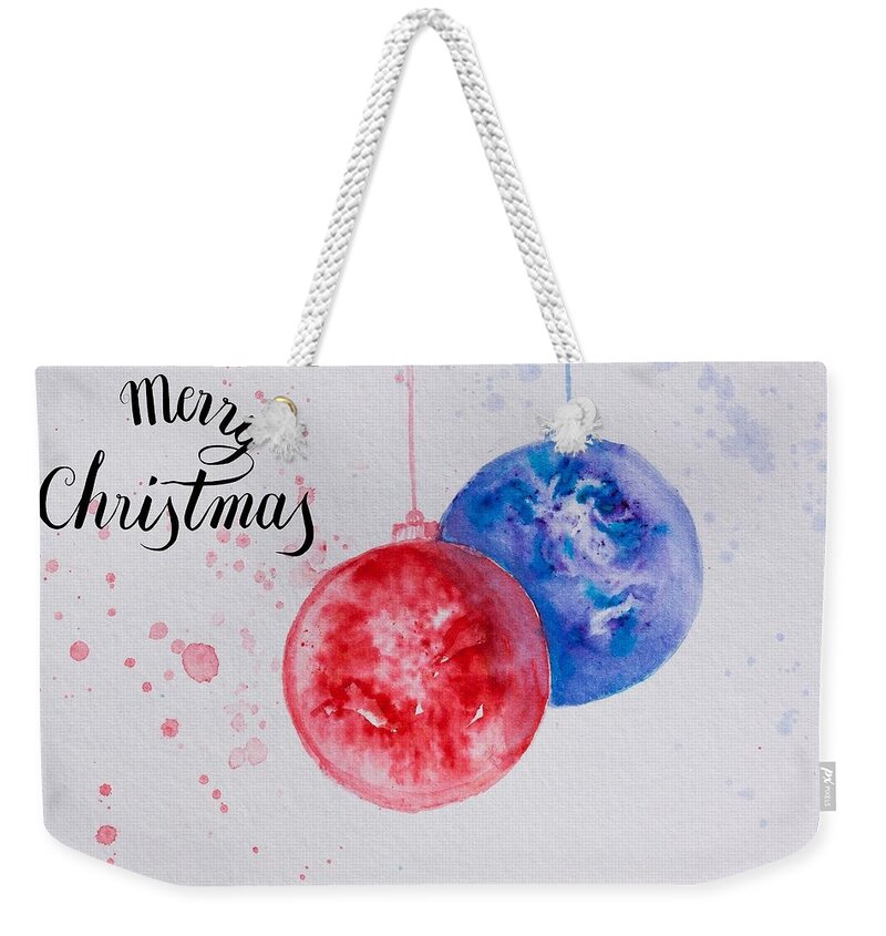 Christmas Weekender Tote Bag featuring the digital art Christmas #60 by Super Lovely