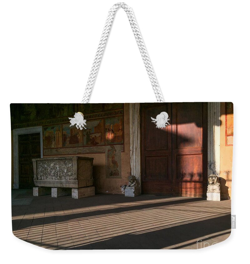 Basilica Papale Di San Lorenzo Fuori Le Mura Weekender Tote Bag featuring the photograph Entrance #7 by Joseph Yarbrough