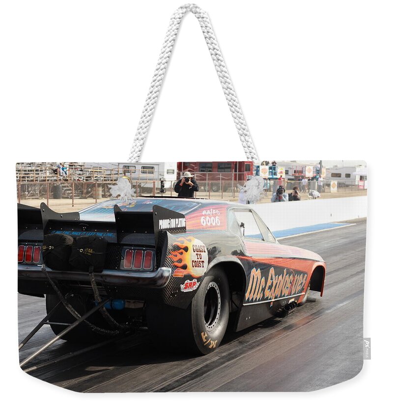 Funny Car Weekender Tote Bag featuring the photograph Funny Car #7 by Jackie Russo
