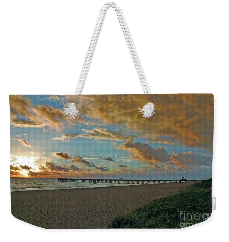  Weekender Tote Bag featuring the photograph 7- Juno Beach Pier by Joseph Keane