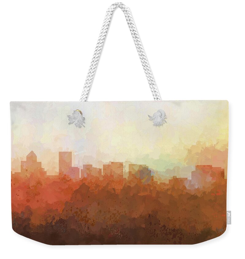 Salem Oregon Skyline Weekender Tote Bag featuring the digital art Salem Oregon Skyline #7 by Marlene Watson