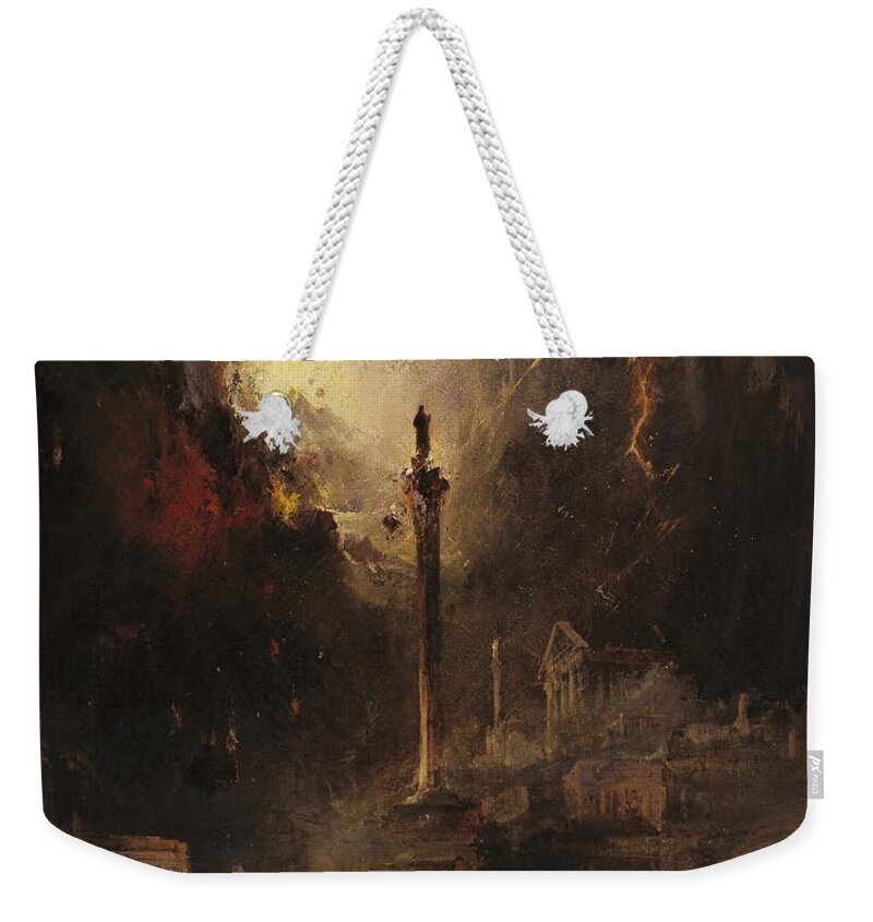 James Hamilton (american Weekender Tote Bag featuring the painting The Last Days of Pompeii by James Hamilton