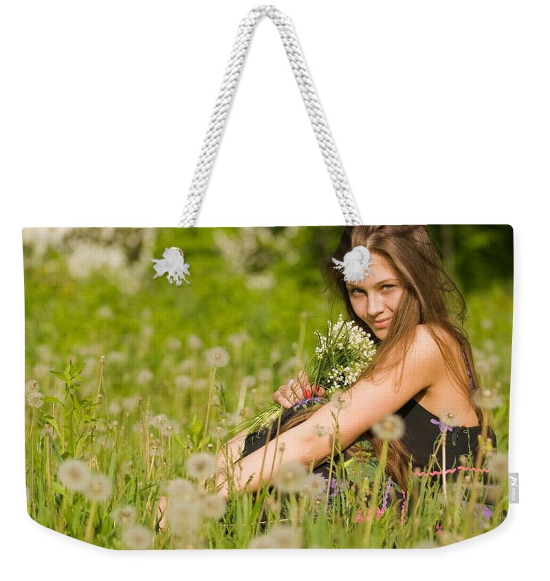 Model Weekender Tote Bag featuring the photograph Model #79 by Jackie Russo