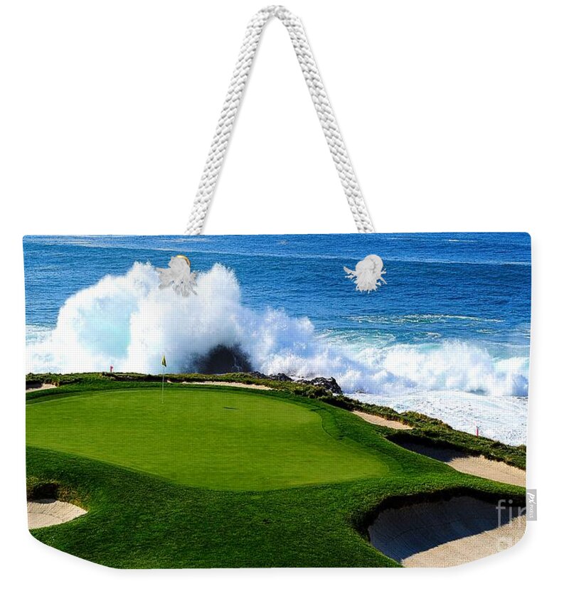 Golf Weekender Tote Bag featuring the photograph 7th Hole - Pebble Beach by Michael Graham