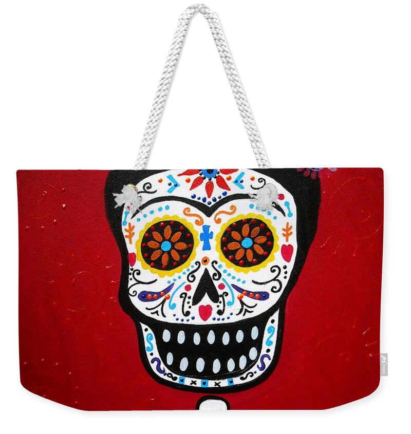 Frida Weekender Tote Bag featuring the painting Frida Kahlo #8 by Pristine Cartera Turkus