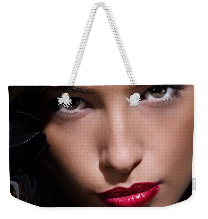 Model Weekender Tote Bag featuring the digital art Model #8 by Super Lovely