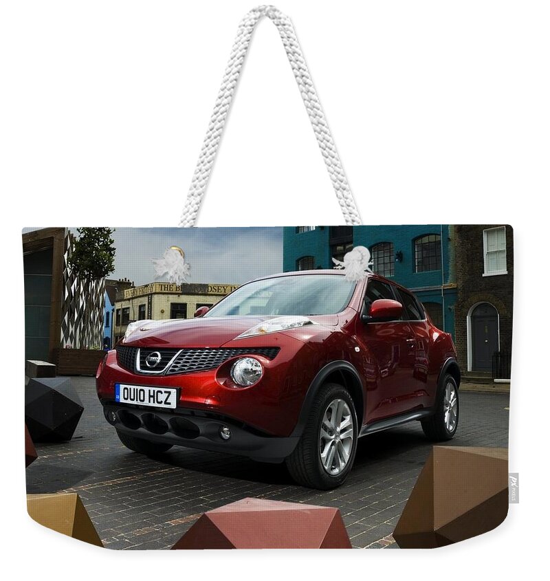 Nissan Weekender Tote Bag featuring the digital art Nissan #8 by Super Lovely