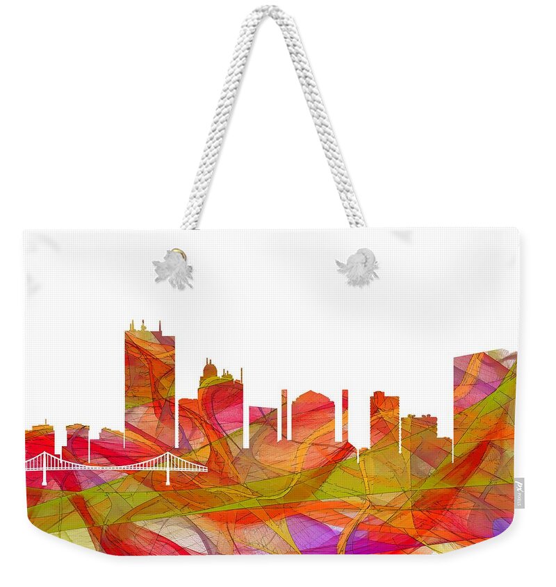 Toledo Ohio Skyline Weekender Tote Bag featuring the digital art Toledo Ohio Skyline #8 by Marlene Watson
