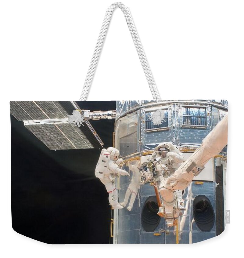 Space Weekender Tote Bag featuring the photograph Astronauts at Work 37 by Steve Kearns