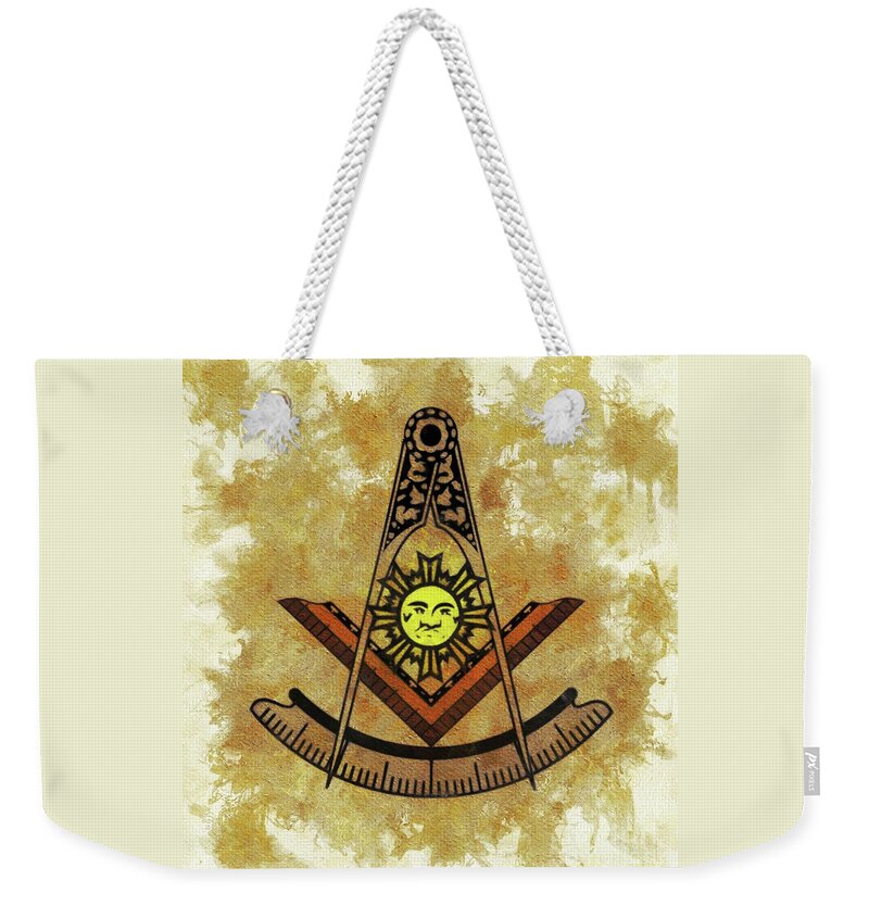 Freemason Weekender Tote Bag featuring the painting Freemason, Masonic, Symbols #9 by Esoterica Art Agency