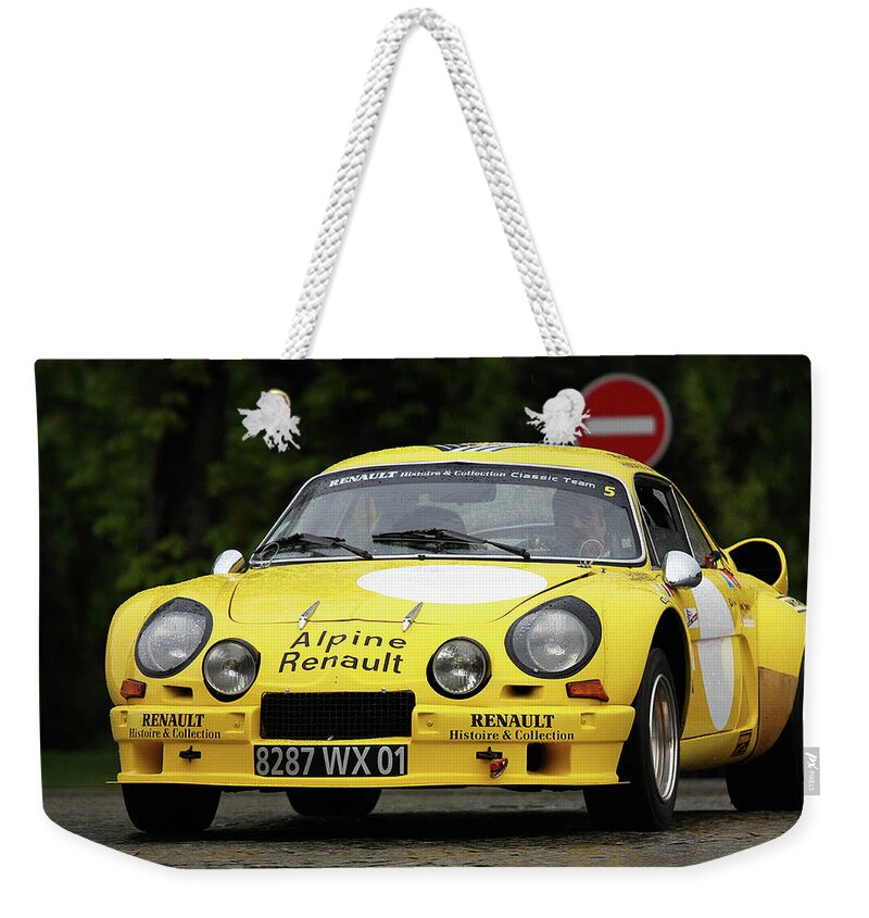 Race Car Weekender Tote Bag featuring the digital art Race Car by Super Lovely