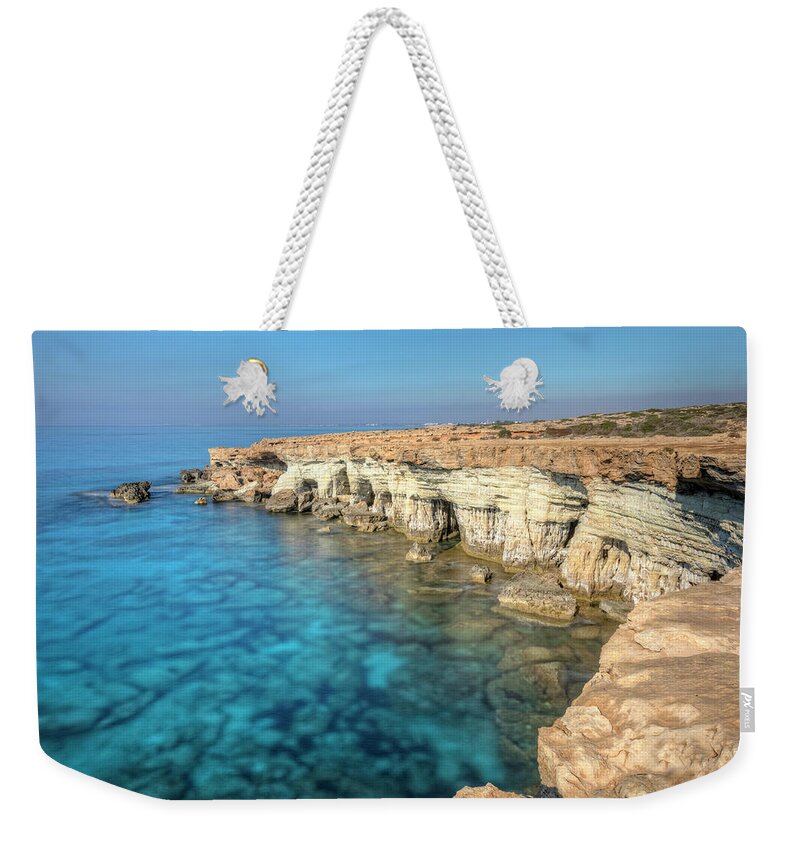 Sea Caves Weekender Tote Bag featuring the photograph Sea Caves Ayia Napa - Cyprus #9 by Joana Kruse