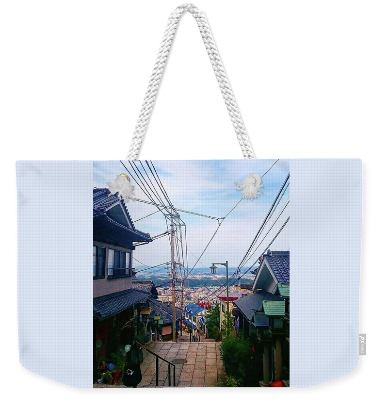 Sky Weekender Tote Bag featuring the photograph from mt.Ikoma by Hannah Tomosawa